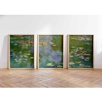 3Er Set Vintage Poster Seerosen Claude Monet Wandkunst Water Lilies Drucke Oil Painting Wall Art Wanddekoration Green Landhaus Wandschmuck 3Er Set Vintage Poster Seerosen Claude Monet Wandkunst Water Lilies Drucke Oil Painting Wall Art Wanddekoration Green Landhaus Wandschmuck von VintageArtQuarter