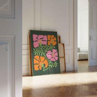 Boho Blumen Druck Bunte Poster Moderne Kunst Im Retro-stil Matisse Florale Wanddekoration Wandkunst Wavy von VintageArtQuarter