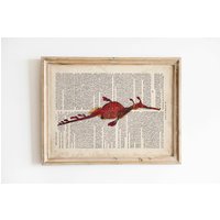 Seepferdchen Poster Vintage Style Dictionary Print Collage Retro Wanddekoration Maritime Wandkunst Wandschmuck Bild Badezimmer von VintageArtQuarter