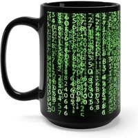 Die Matrix Code Schwarze 15 Unzen Keramiktasse, Inspiriert Von Den Matrix-Filmen von VintageArtworkDotCom