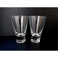 Zwei Sammler Bar Vintage Italien Schwere Unterglas Liquer Gläser, Glas Bar Tassen, Gläser Made in Italy, Tinktur Servieren von VintageAssorty