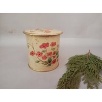 Antike Teedose Von Firma Jacobs, Alte Mit Blumenverzierung, Blechdose Ornamenten Aus Österreich, Für Sammler von VintageAustriaShop