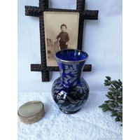 Antike Vase Aus Glas, Silber, Italien/Venedig, Vintage von VintageAustriaShop