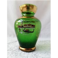 Grüne Vase Mit Lagune Von Venedig, Vintage Italien von VintageAustriaShop