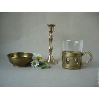 Kerzenständer-Set, Antik/Vintage, Messing von VintageAustriaShop