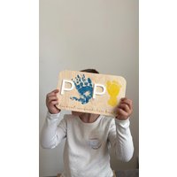 Vatertagsgeschenk Mit Persönlichen Handabdrücken | Papa Du Bist Der Beste Oder Wunschtext von VintageBabesShop
