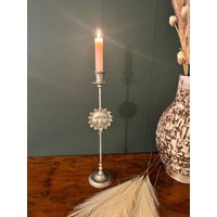 Celestial Candlestick Vintage Zinn Sonne Kerzenständer Handmade Handgefertigter Mond Stern Unter Dem Motto Dekor Wicca Altar Deco von VintageBodacious