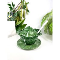 Vintage Cabbageware Terrine Set Grünkohlblatt, Schöpfkelle & Teller Vintage Cabbageware Terrine Set Grünkohlblatt, Schöpfkelle & Teller von VintageBodacious