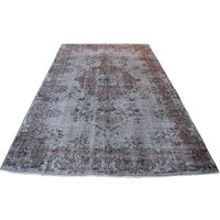 Grauer Vintage-Teppich, Grauer Boho-Oushak-Teppich, Handgemachter Überfärbter Teppich, Distressed-Teppich 284x178 cm/5, 8x9, 3 Ft von VintageBohoRugs
