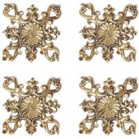 Set Mit 4 Stück Vintage Rosette Blumen Ecke Dekorative Teller Bilderrahmen Messing Schublade Dekor von VintageBrassHardware