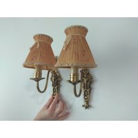 Alte Messing Wandlampen, Vintage Wohndeko, Antike Lampe von VintageBulgariaBG