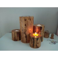 Kerzenständer Aus Holz, Home Decor, Kerzenständer, Handgemacht von VintageBulgariaBG