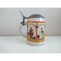 Vintage Bierkrüge, Deutscher Bierkrug, Bierkrug Mit Deckel von VintageBulgariaBG