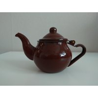 Vintage-Emaille-Teekanne, Vintage-Teekanne 0, 3 L, Emailleware-Küchendekor, Vintage-Emailleware, Rustikaler Teekessel, Emaille-Kaffee - Und Teekanne von VintageBulgariaBG