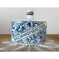 Vintage Herr Fayence Schnapsflasche - Blau-Weiße Handbemalte Keramikflasche Anton Herr Flasche von VintageBulgariaBG