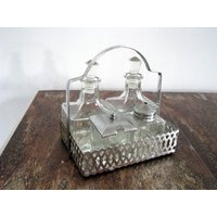 Vintage Metall Gewürzregal Mit Gläsern Aus Glas von VintageButikGita