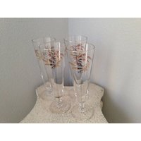 Vintage Pilsner Biergläser Mit Gold Weizen Vergoldete Designset Von 4 von VintageByHelena