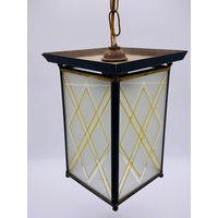 Vintage Deckenlampe Schwarz Gold - Retro Lampe Laterne Flurlampe von VintageByNala