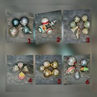 Ornament Set, Vintage Ornament, Christbaumschmuck, Geschenk Raum Dekor, Glas Ornament Weihnachtsschmuck, Hergestellt in Der Udssr, 1960Er Jahre von VintageByNataliya