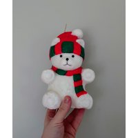 Vintage Kerze Weihnachten Polar Teddy Bär Dekoration Deko Neuheit Kitsch Ornament Weihnachts Figur Dekor von VintageByThomas