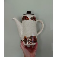 Vintage Teekanne Retro Braun 1970Er Keramik Kaffeekanne Steingut von VintageByThomas