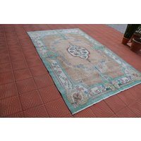 Antiker Teppich | Vintage Oushak Boho-Teppich Kelim 27 X 25 cm Ag1335 von VintageCappadociaRug