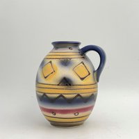 Bay Keramik 881 - 14 Schöne Vintage Mid Century Modern 1970Er Jahre Reliefvase Bunt. Wgp-Vase von VintageCeramics4You