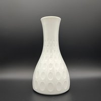 Eschenbach Bavaria Op Art Design Mid Century Modern Weiße Porzellan 60Er Jahre Vase von VintageCeramics4You