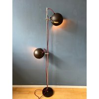 Braune Mid Century Space Age Augapfel Stehlampe von VintageChampignon