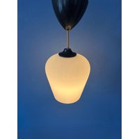 Kleine Reversed Tulip Mid Century Opalglas Hängelampe von VintageChampignon