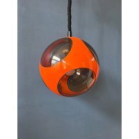 Mid Century Orange "Käfer Auge' Hängelampe Space Age Leuchte von VintageChampignon