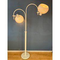 Weiße Flexible Doppelbogen-Pilz-stehlampe von VintageChampignon