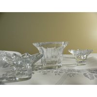 Vintage Kristall Kerzenhalter Set Sea Glasbruk Boda Floral & Dansk Votive von VintageChester