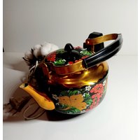Teekannen Vintage Khokhloma Wohndekor Küche Esszimmer Kaffee Dekor Ukraine Geschenk Für Mutter Und Hausfrau Teekannen Vintage Khokhloma Wohndekor Küche Esszimmer Kaffee Dekor Ukraine Geschenk Für Mutter Und Hausfrau von VintageCollageUA