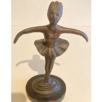 Vintage Metall Bronze Statue, Figur, Ballerina, Tänzerin, Schwere Pflicht, 7" Hoch, Home Decor, Tisch-Display, Regal-Display von VintageCopperAndMore