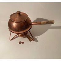 Vintage Metall Kupfer Und Holz Henkel Pfanne, Topf, Kochen, 13" Lang, 7" X 4" Pan Size, Qualität, Heavy Duty, Made in Chili, Home Decor von VintageCopperAndMore