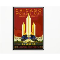 Chicago Reise Poster | Werbung Poster, Wanddekor, Retro Druck, Wandkunst, Vintage Wohnkultur, Geschenk, Wandkunst von VintageCraftery