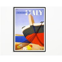 Italien Reise Poster | Bunte Pastell Druck, Wand Dekor, Retro Wandkunst, Vintage Wohnkultur, Geschenk, Wandkunst von VintageCraftery