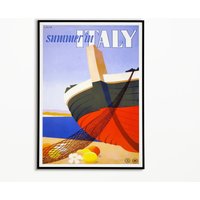 Italien Reise Poster | Bunte Pastell Druck, Wand Dekor, Retro Wandkunst, Vintage Wohnkultur, Geschenk, Wandkunst von VintageCraftery