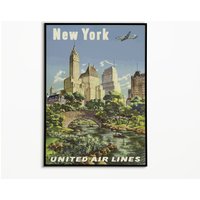 New York Usa Reise Poster | Werbeplakat, Wanddekor, Retro Druck, Vintage Poster, Wohnkultur, Reisegeschenk, Wandkunst von VintageCraftery