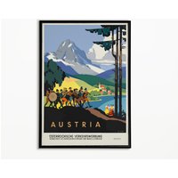 Österreich Reise Poster | Werbeposter, Wanddekor, Retro Druck, Vintage Plakat, Wohndekor, Reisegeschenk, Wandkunst von VintageCraftery