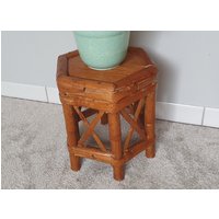 Bambus Blumenständer Oder Beistelltisch, 70Er 80Er Jahre Weiden von VintageDeBlijeEkster