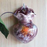 Vintage Jasba Wandvase Westdeutsche Tropfglasur-Keramik, Keramik von VintageDeBlijeEkster