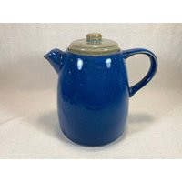 Vintage Churchill Bakewell Steinzeug Teekanne Royal Blue Celadon Green 7" Made in England von VintageDePlage