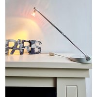 Brilliant G15848 Teleskop Lampe Designer Vintage Tischleuchte Schreibtisch Halogen Büro Postmodern Weiß-Grau Made in Germany von VintageDealersHH
