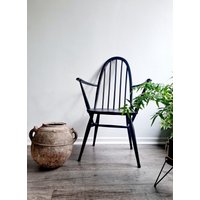 Ercol Windsor Sprossenstuhl Vintage Design Stuhl Schwarz Bauhausstil Patina Polster Esszimmer Schreibtisch Einzelstuhl Selten Made in Uk Ercol Windsor Sprossenstuhl Vintage Design Stuhl Schwarz Bauhausstil Patina Polster Esszimmer Schreibtisch Einzelstuhl Selten Made in Uk von VintageDealersHH