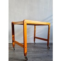 Mid Century Design Beistelltisch Nachttisch Servierwagen Vintage Teak Holz Barwagen Teewagen Beistellwagen Selten von VintageDealersHH