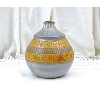 Vintage 1970Er Studio Keramik Lampenfuß in Grauer Und Brauner Glasur, Retro Hand Made Artisan Mid Century Licht Accessoire Aus Frankreich von VintageDecorFrancais