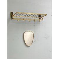 Vintage Set Wardrobe, With Mirror in Gold Aluminium 1950S von VintageDesignWorldDE