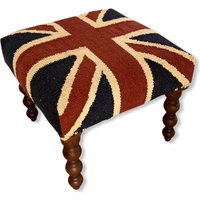 Maxlume ~ Union Jack Flagge Bank | Großbritannien Fußstütze Pouf Solid Base Vintage Stil Bodenstehend Man Höhlenhocker Jubiläum von VintageElectrical